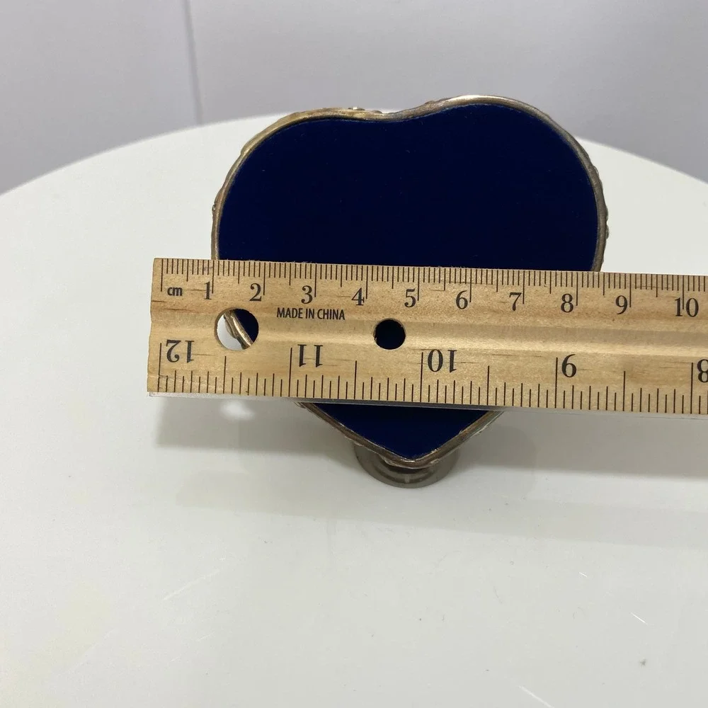 International Silver Co Heart Jewelry Box Ring Holder Set Silverplated Victorian